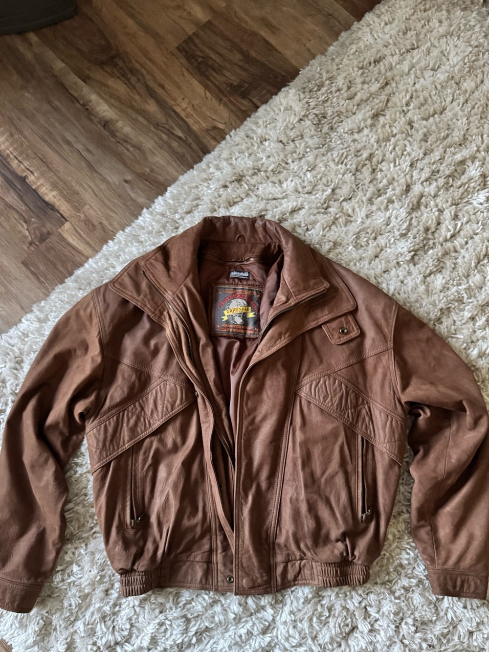 Vintage Adventure Bound Originals Leather Bomber Jacket
